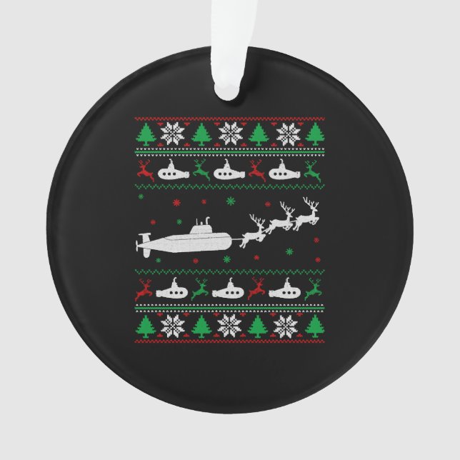 Adorno Navidades feos suéter del submarino de la marina (Anverso)