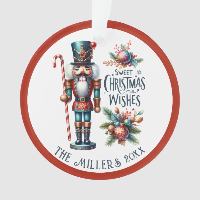 Adorno Navidades festivos Nutcrackers Personalizado Texto (Anverso)