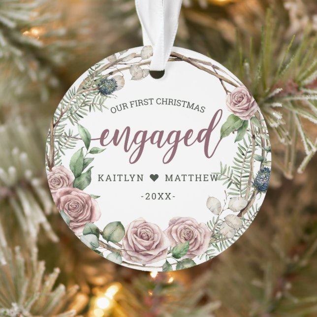 Adorno Navidades florales rosadas del primer año ruso (Árbol)
