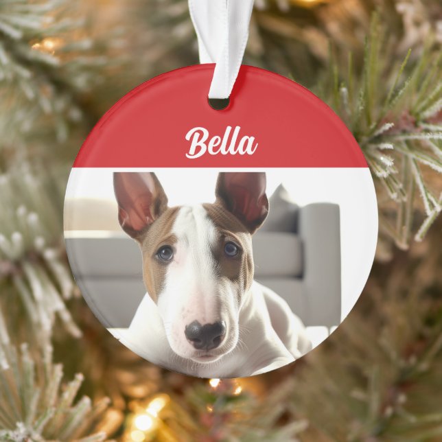 Adorno Navidades fotográficos de Bull Terrier Dog Holiday (Árbol)