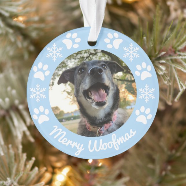 Adorno Navidades fotográficos de perros y copos de nieve  (Árbol)