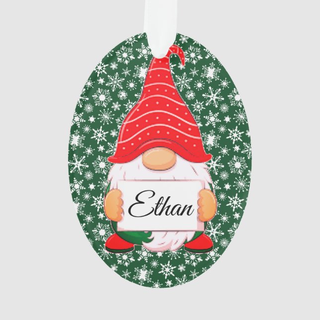 Adorno Navidades Gnome personalizado (Reverso)