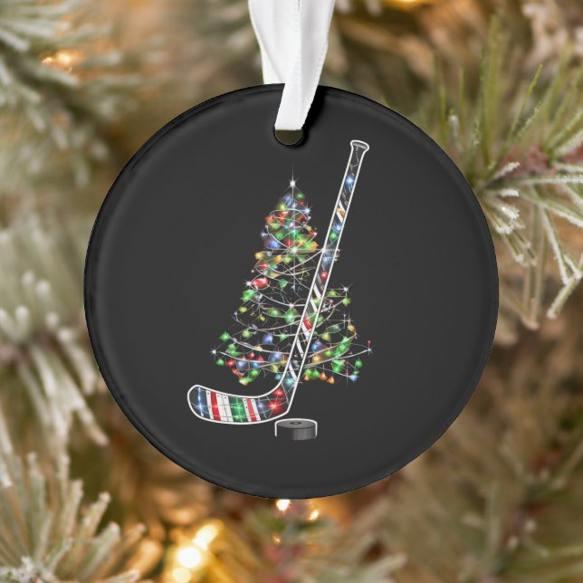 Adorno Navidades Hockey Sports Ball Santa Hat Xmas (Árbol)