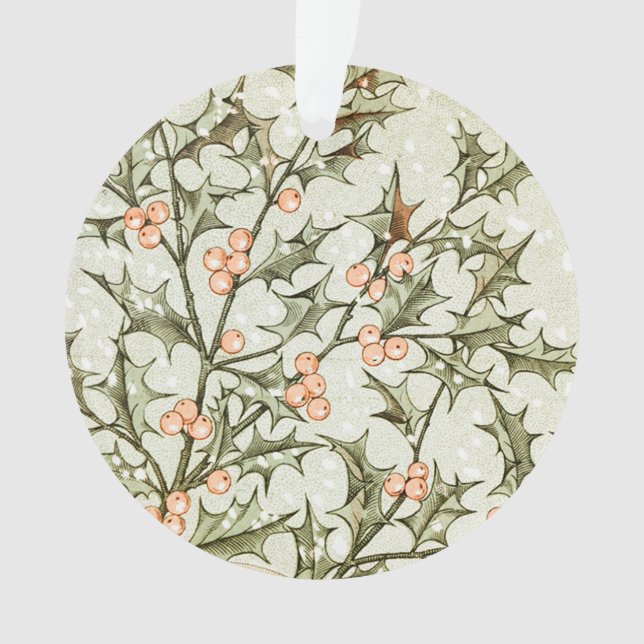 Adorno Navidades Holly Bonito saludo antiguo (Anverso)