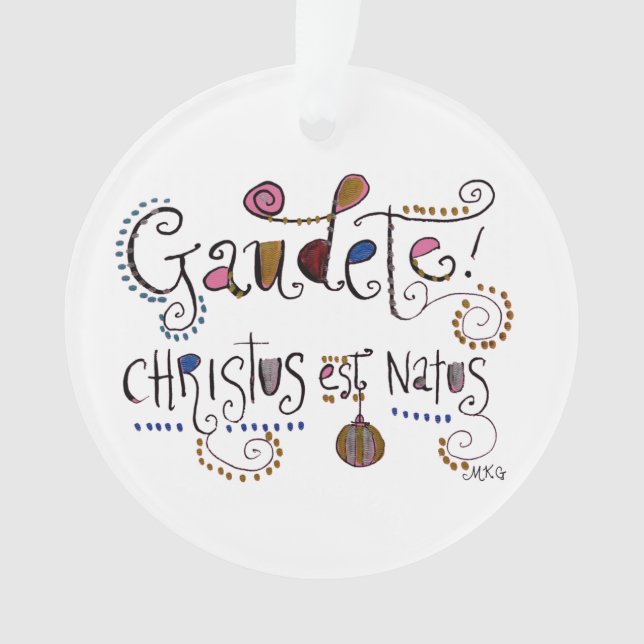 Adorno Navidades latinos de gaudete con letras de mano se (Anverso)