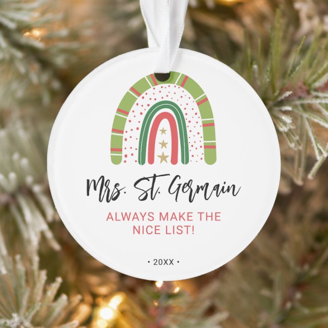 Adorno Navidades Maestros Lista de Arcoiris (Árbol)