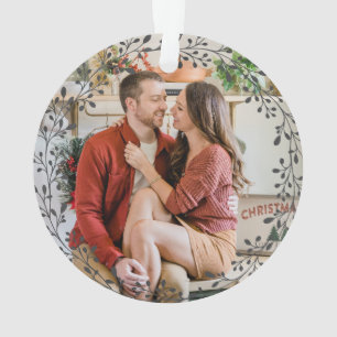 Adorno Navidades merry y brillantes Wreath Family Photo