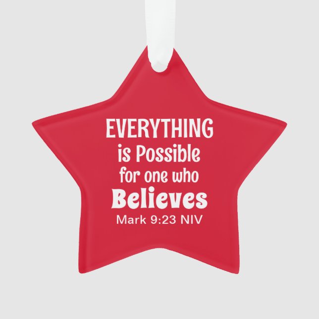 Adorno Navidades Milagro Biblia Verse Fe Cristiana Rojo (Anverso)