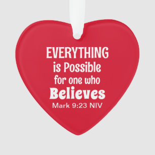 Adorno Navidades Milagro Biblia Verse Fe Cristiana Rojo