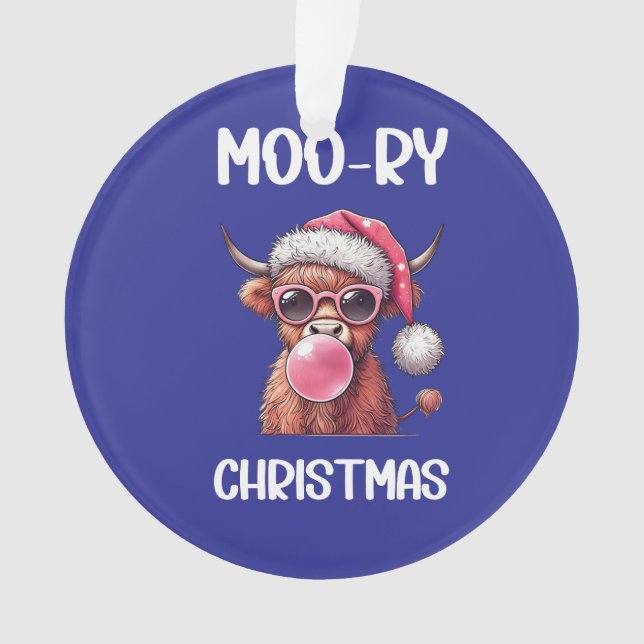Adorno Navidades Moo-ry Scottish Higland Cow (Anverso)