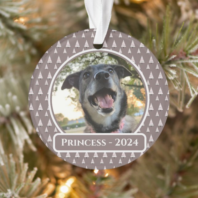 Adorno Navidades Neutrales de Fotografía de Perro en Árbo (Árbol)