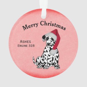 Adorno Navidades Nombre dálmata , Año y línea de texto