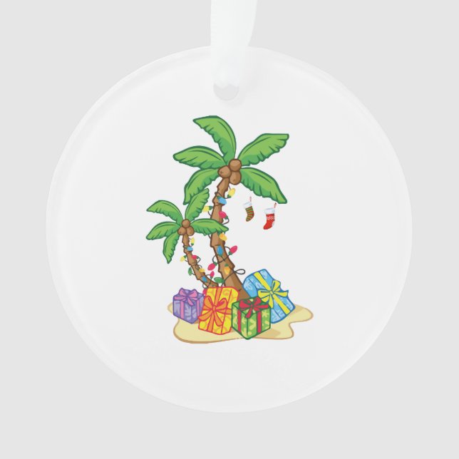 Adorno Navidades Palm Tree Xmas Tropical Coconut Luces (Anverso)