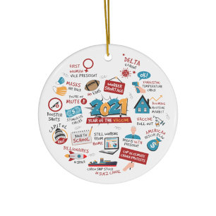 Adorno Navidades pandémicos 2021 Vacuna conmemorativa