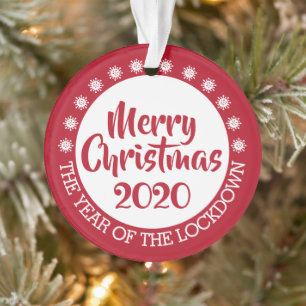 Adorno navidades pandémicos de 2020 cubiertos de bloqueo 