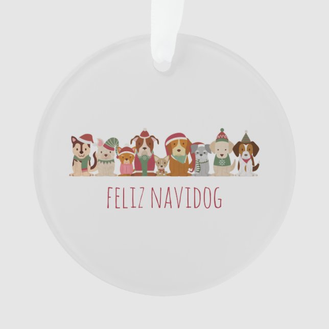 Adorno Navidades perros Feliz Navidog (Anverso)