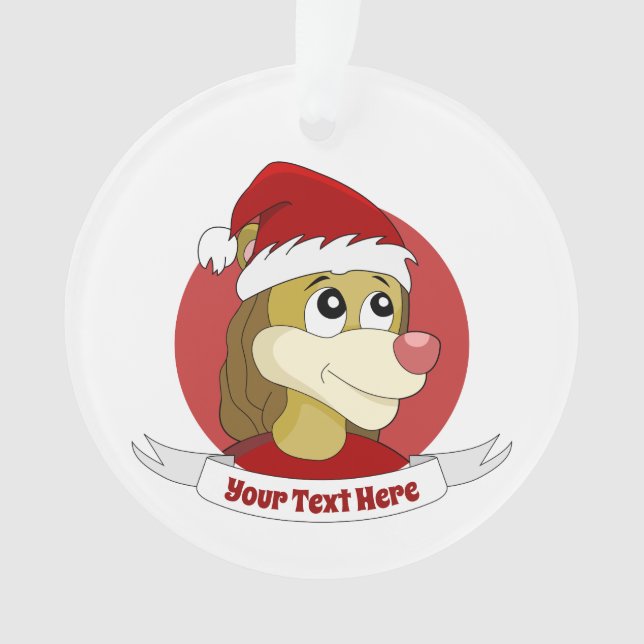 Adorno Navidades personalizado con adorable león (Anverso)
