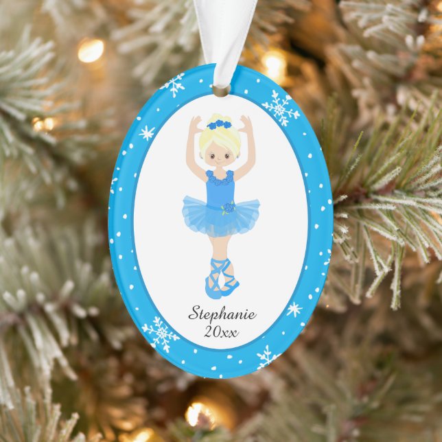 Adorno Navidades personalizados de Blue Ballerina Snowfla (Árbol)