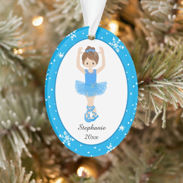 Adorno Navidades personalizados de Blue Ballerina Snowfla (Árbol)