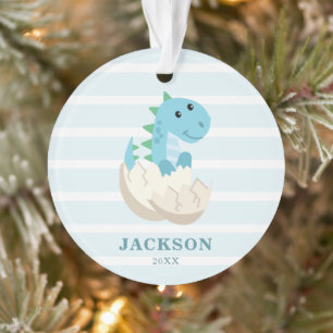 Adorno Navidades personalizados de niños pequeños de dino