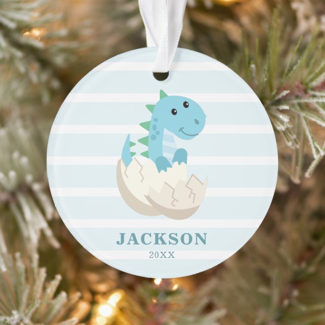 Adorno Navidades personalizados de niños pequeños de dino (Árbol)