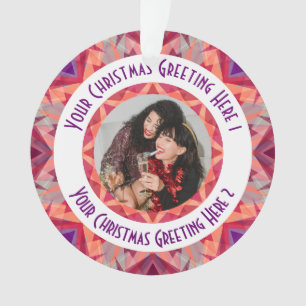 Adorno Navidades personalizados Fun Fun Jolly Fotos Rojas