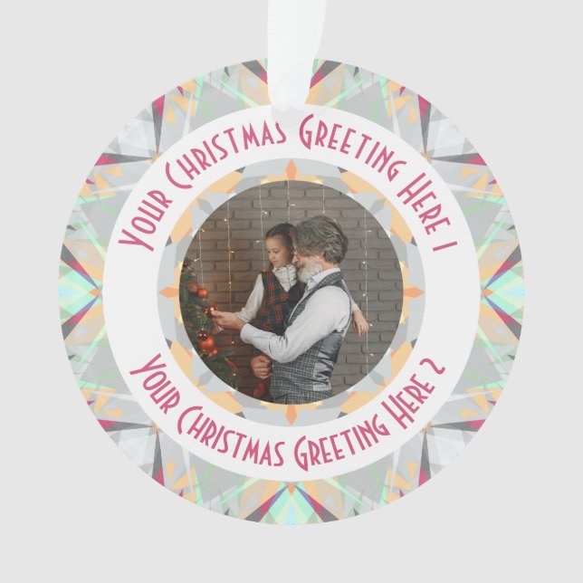 Adorno Navidades personalizados Star Winter Grey Photo Gr (Anverso)
