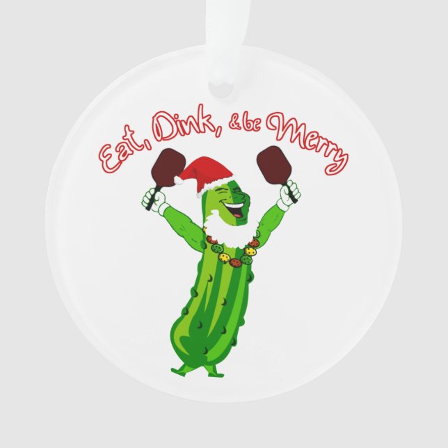 Adorno Navidades Pickleball Santa Hat Pickle (Anverso)