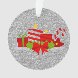 Adorno Navidades Potpourri Silver Faux Purpurina