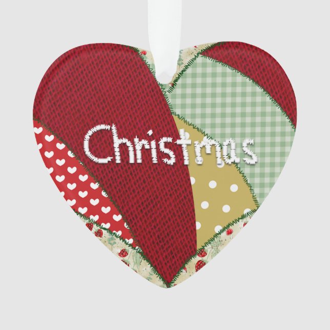 Adorno Navidades Quilters Patchwork Patterns Heart (Anverso)