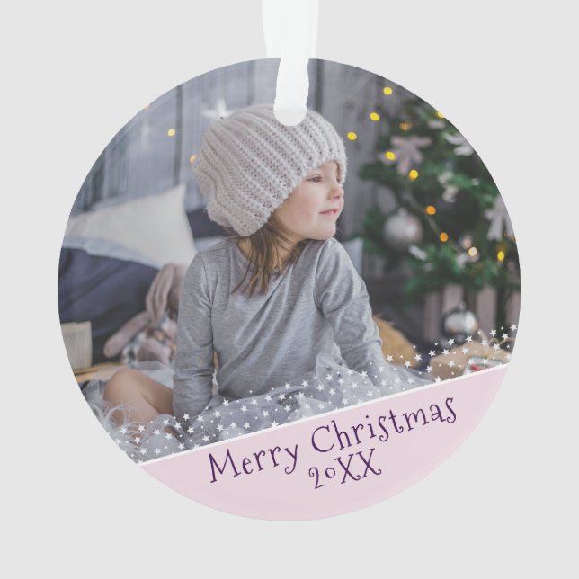 Adorno Navidades rosados festivos foto de Keepsake (Reverso)