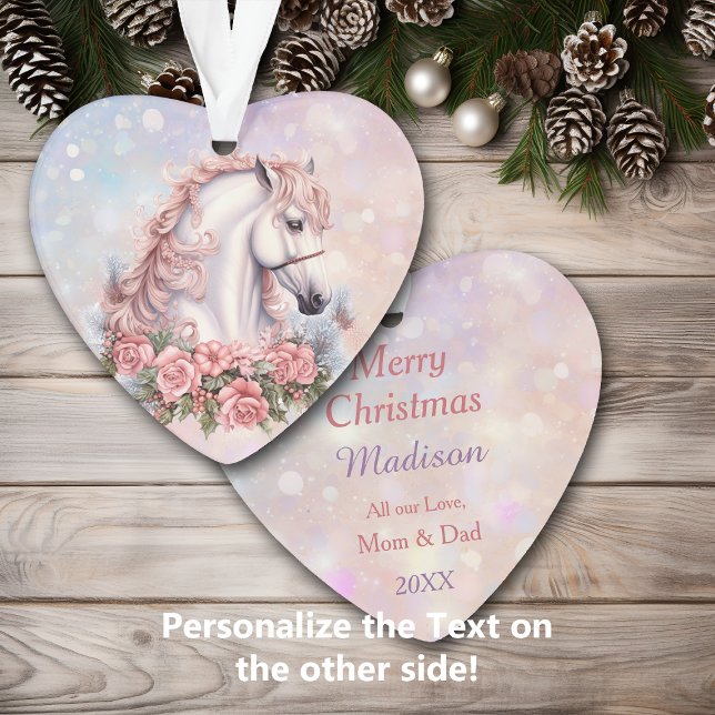 Adorno Navidades rosados Rose Bouquet White Horse Kids (Subido por el creador)