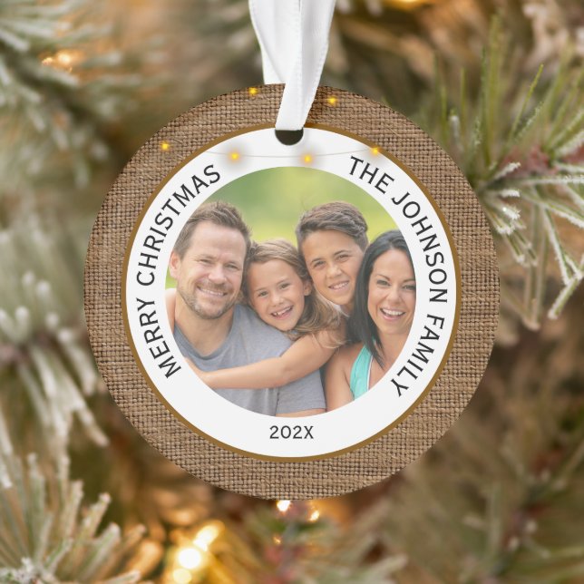 Adorno Navidades Rústicos de fotografía familiar (Árbol)
