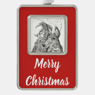 Adorno Navidades Santa Claus y renos