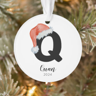 Adorno Navidades Santa Hat Simple Personalizable Carta Q