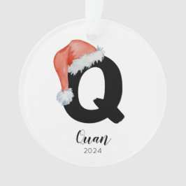 Adorno Navidades Santa Hat Simple Personalizable Carta Q