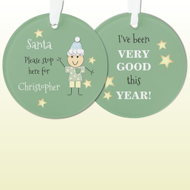 Adorno Navidades Santa por favor paren aquí verde (Subido por el creador)