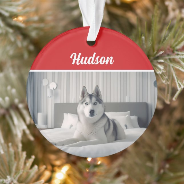 Adorno Navidades siberianos de fotos navideñas de perros  (Árbol)