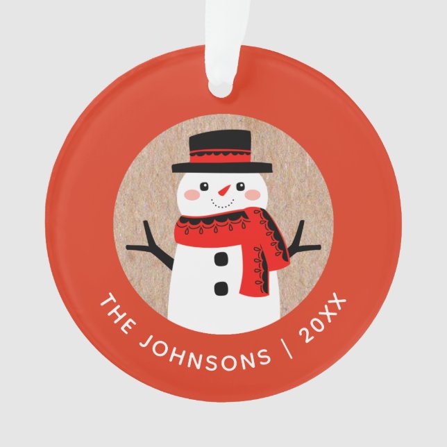 Adorno Navidades Snowman Cute (Anverso)