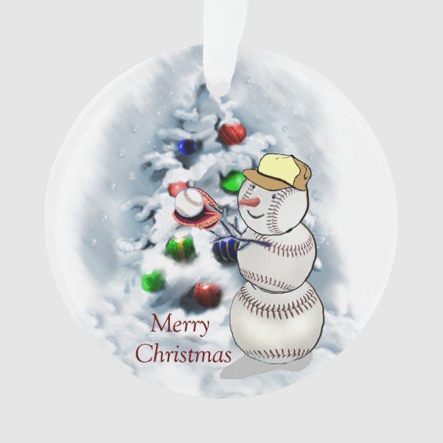 Adorno Navidades Snowman de Béisbol (Anverso)