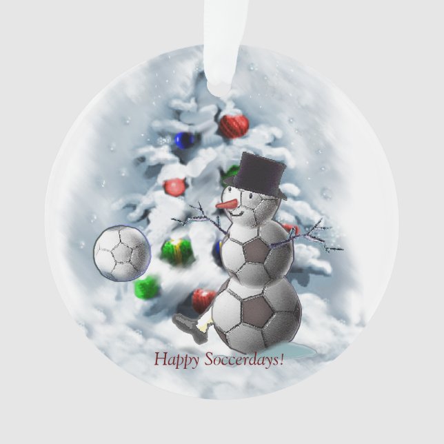 Adorno Navidades Snowman de la pelota de fútbol (Anverso)