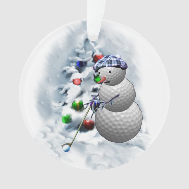 Adorno Navidades Snowman del Golf Ball (Anverso)