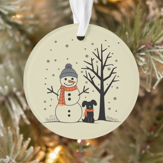 Adorno Navidades Snowman Xmas Dog Winter (Árbol)