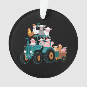 Adorno Navidades Tractor Farm Funny Holiday