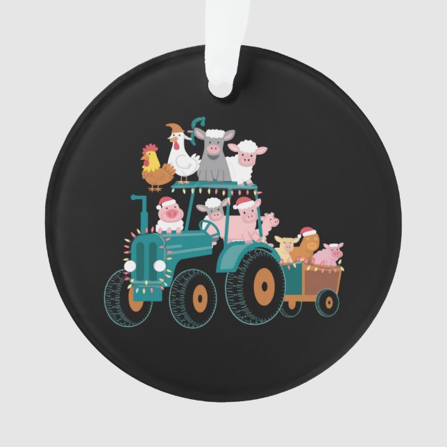 Adorno Navidades Tractor Farm Funny Holiday (Anverso)