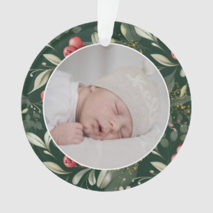 Adorno Navidades tradicionales Greenery Berries Foto