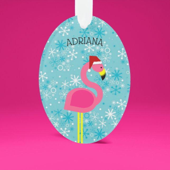 Adorno Navidades tropicales de Flamingo Santa Turquoise (Subido por el creador)