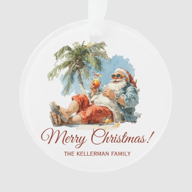 Adorno Navidades tropicales personalizados (Anverso)