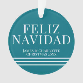 Adorno Navidades Verde azulados Feliz Navidad minimalista