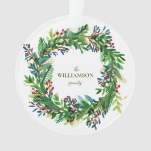 Adorno Navidades Wreath Holiday apellido Holi